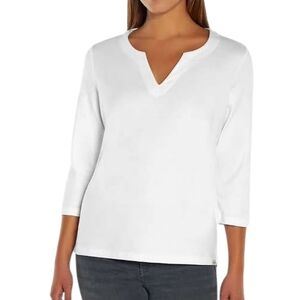 Orvis Women's White V-Neck Pima Cotton Top Size L NWOT